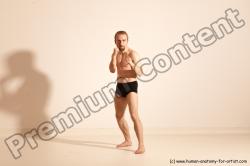 Underwear Martial art Man White Moving poses Slim Short Blond Dynamic poses Academic